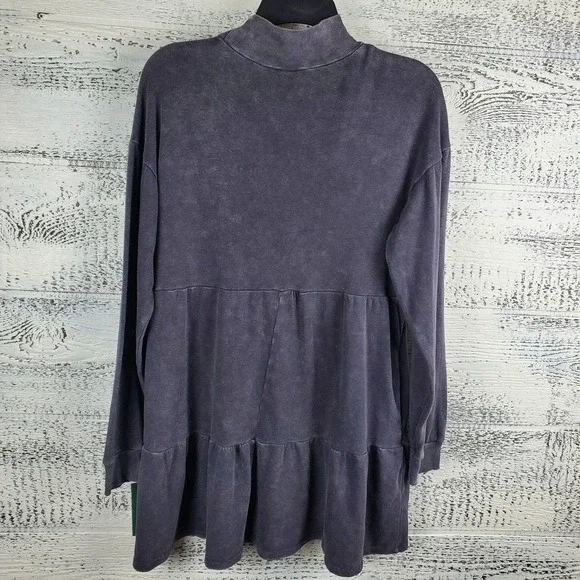 Wild Fable Tiered Long Sleeve Mineral Wash Babydoll Dress Size XS NWT - Picture 7 of 9
